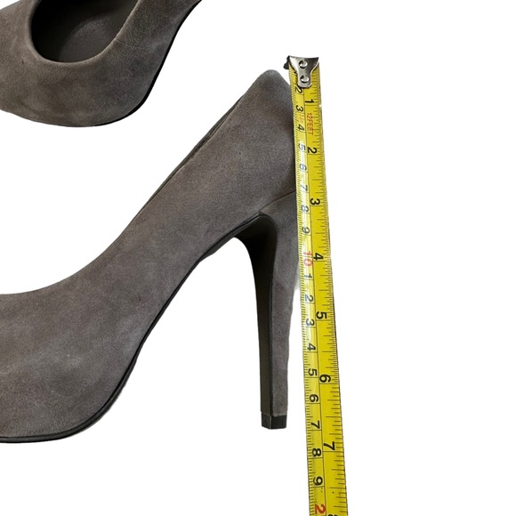 ASH Eloise Grey Suede Stiletto Platform High Heels Size 38/ US 7.5-8 - Picture 13 of 16